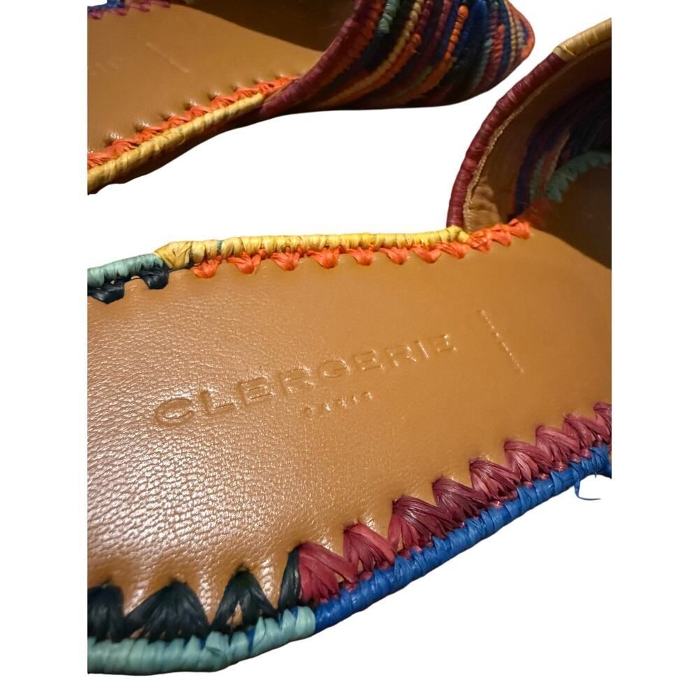 NWOT Clergerie Ineni Raffia Slides in Rainbow Women’s Sz. 38.5 (US 8) - Picture 2 of 7